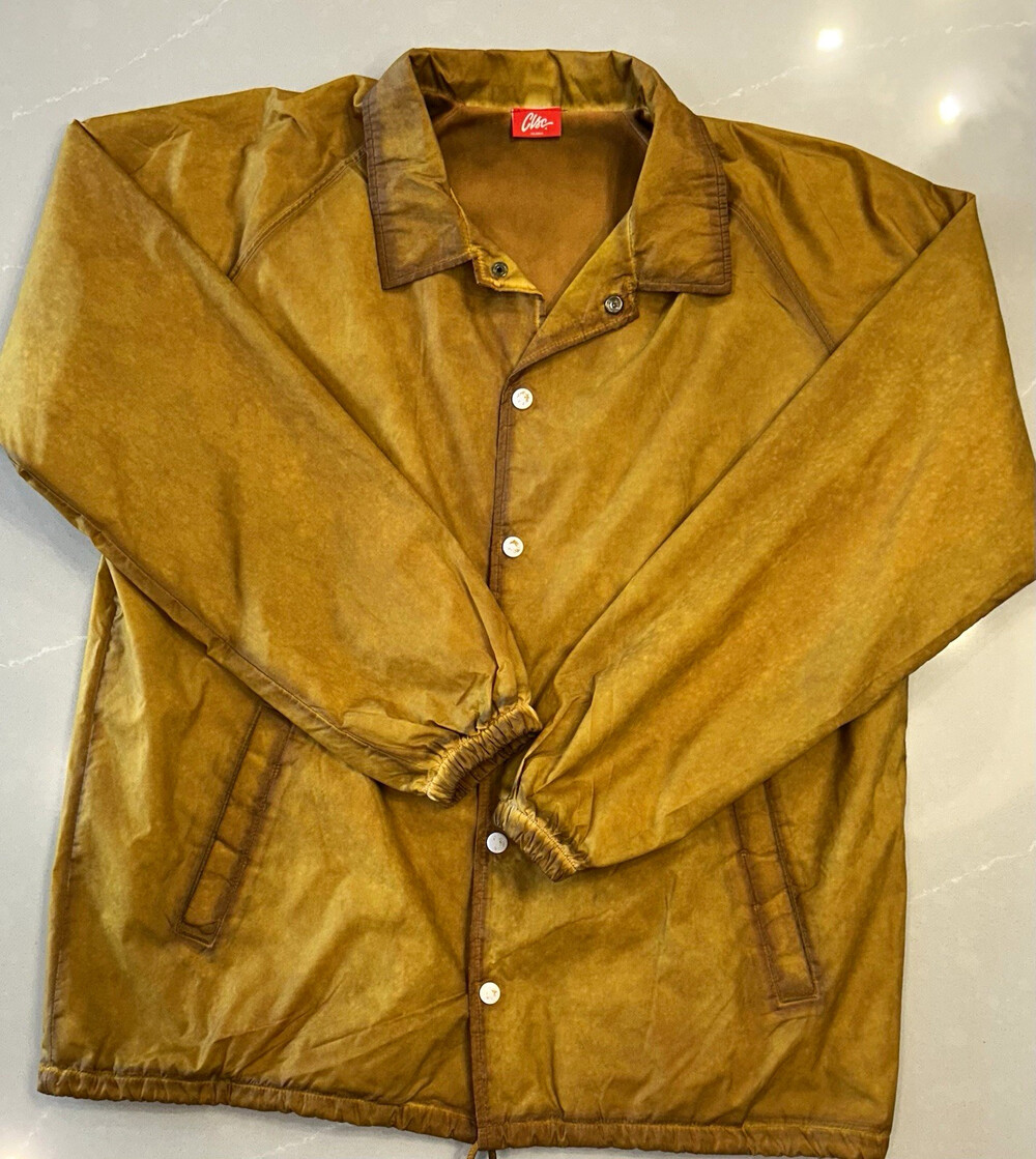 CLSC Coaches Jacket Mens XL Washed Camel/Tan Nylon Snap with Drawstring